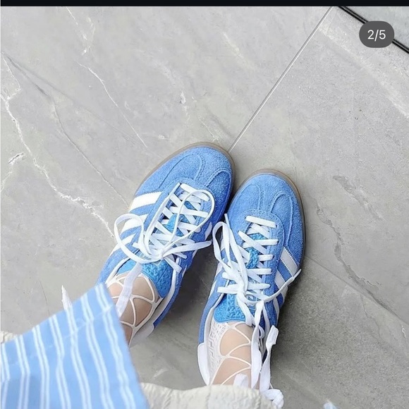 Adidas Blue Fushion Suede Gazelles Women - Picture 2 of 6